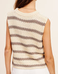 La Miel Chunky Stripe Sleeveless Sweater Top