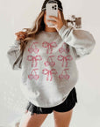 Cherry Ribbon Bow Valentines Graphic Sweatshirt