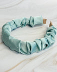 Scrunched Satin Jewel Dotted Headband