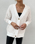 Hope Horizon Warm White Frenchy Marled Knit Cardigan