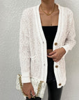 Hope Horizon Warm White Frenchy Marled Knit Cardigan