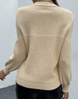 Hope Horizon Cream Essence Pearls Beaded Sweater