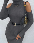 Hope Horizon Dark Gray Black Turtleneck Sweater Dress