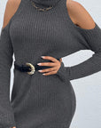 Hope Horizon Dark Gray Black Turtleneck Sweater Dress