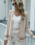 Hope Horizon Apricot Striped Pattern Drop Shoulder Cardigan