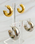 Polished Hollow Daily Hoop Earrings