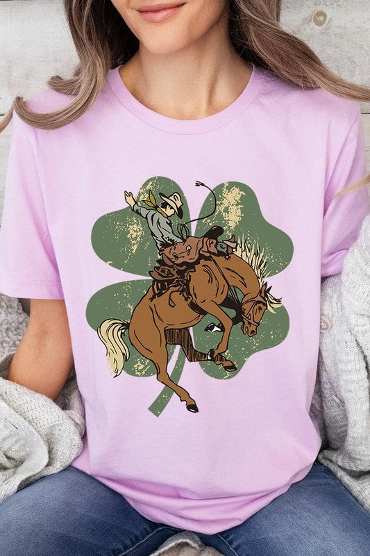 Lucky Bronco St. Patrick&#39;s Day Unisex Short Sleeve Graphic Tee