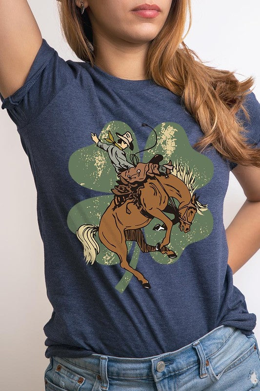 Lucky Bronco St. Patrick&#39;s Day Unisex Short Sleeve Graphic Tee