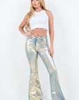 Bell Bottom Jean in Gold Foil