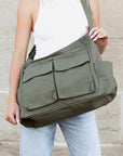 Nova Oversize Canvas Messenger Bag