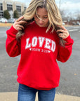 PLUS Loved John 3-16 Red Sweatshirt