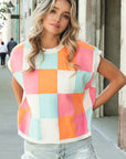 BiBi Multi-Color Checker Sweater Vest