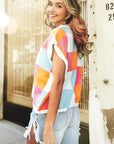 BiBi Multi-Color Checker Sweater Vest