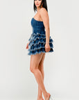 Athina Denim Delight Tiered Ruffle Dress