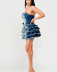 Athina Denim Delight Tiered Ruffle Dress