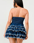 Athina Denim Delight Tiered Ruffle Dress