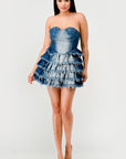 Athina Denim Delight Tiered Ruffle Dress