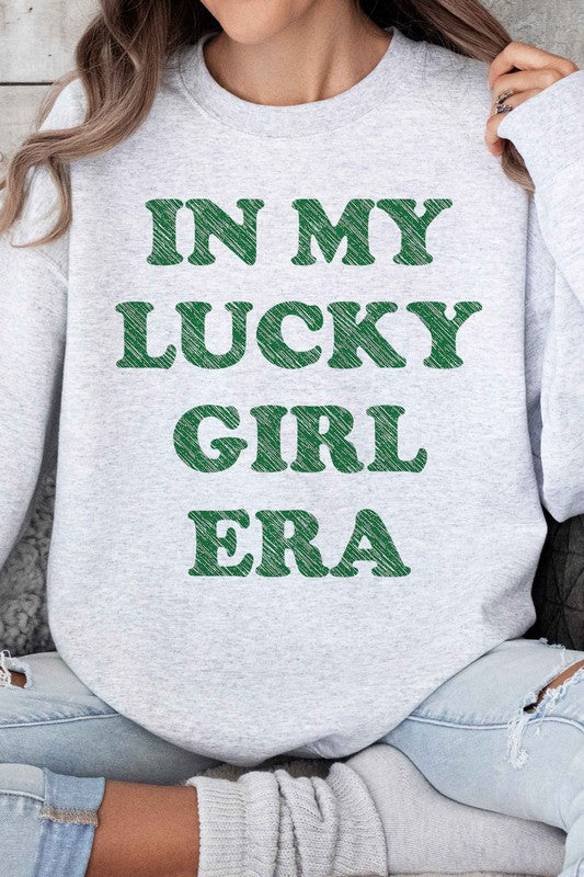 In My Lucky Girl Era St. Patrick&#39;s Oversized Sweatshirt