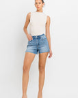 VERVET by Flying Monkey High Rise Side Slit A Line Shorts