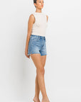 VERVET by Flying Monkey High Rise Side Slit A Line Shorts