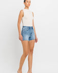 VERVET by Flying Monkey High Rise Side Slit A Line Shorts