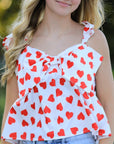Miss Sparkling |All Over Heart Bow Top