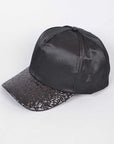 Glitter Brim Satin Cap