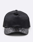 Glitter Brim Satin Cap