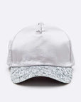 Glitter Brim Satin Cap