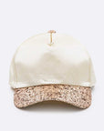 Glitter Brim Satin Cap