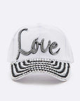 LOVE Crystal Brim Cotton Cap