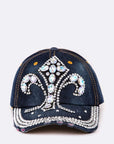 DIVA Crystal Embellished Denim Cap