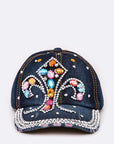 DIVA Crystal Embellished Denim Cap