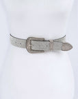 Plus Size Rhinestone Western Engraved Buckle Belt