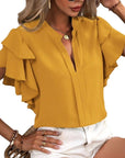 Ruffled Sleeve Blouse