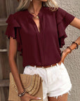 Ruffled Sleeve Blouse