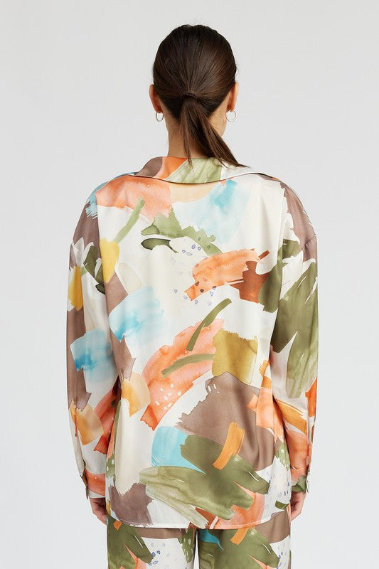 Emory Park Oversized Button Up Printed Shirt