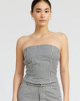 Emory Park Striped Twill Tube Top