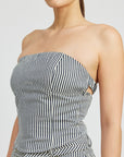 Emory Park Striped Twill Tube Top