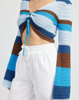 Emory Park Striped Crochet Ruched Top