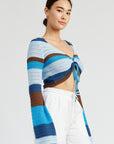 Emory Park Striped Crochet Ruched Top