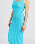 Emory Park Scoop Neck Ribbed Midi Dress