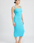 Emory Park Scoop Neck Ribbed Midi Dress