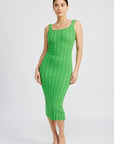 Emory Park Scoop Neck Ribbed Midi Dress