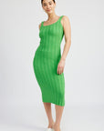 Emory Park Scoop Neck Ribbed Midi Dress