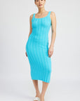 Emory Park Scoop Neck Ribbed Midi Dress