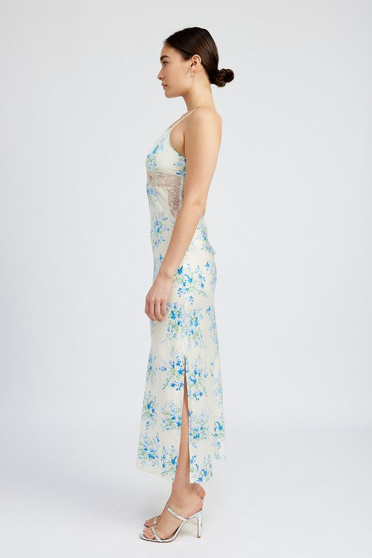 Emory Park Floral Slip Dress with Lace Detail