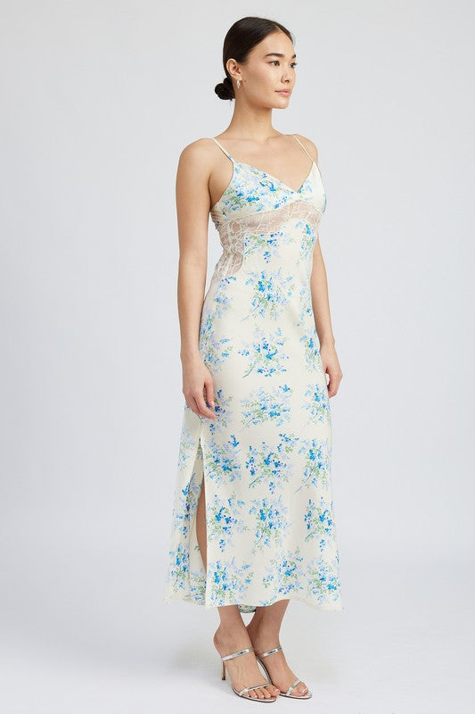 Emory Park Floral Slip Dress with Lace Detail