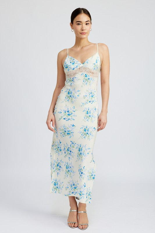 Emory Park Floral Slip Dress with Lace Detail