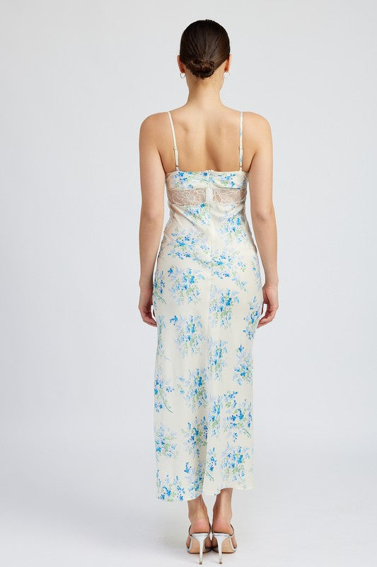 Emory Park Floral Slip Dress with Lace Detail